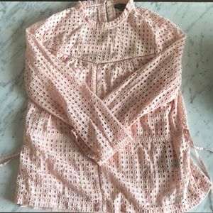 J crew 3/4 length light pink shirt